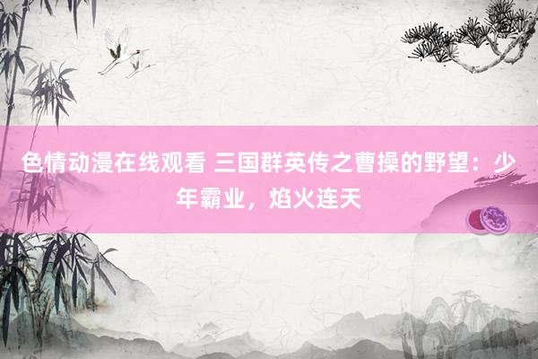 色情动漫在线观看 三国群英传之曹操的野望:少年霸业,焰火连天
