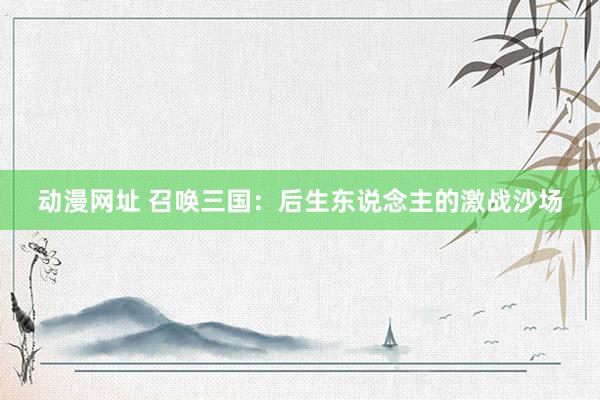 动漫网址 召唤三国:后生东说念主的激战沙场