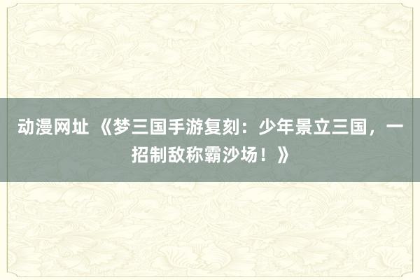 动漫网址 《梦三国手游复刻:少年景立三国,一招制敌称霸沙场!》