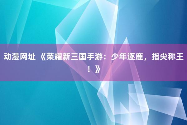 动漫网址 《荣耀新三国手游：少年逐鹿，指尖称王！》