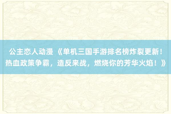 公主恋人动漫 《单机三国手游排名榜炸裂更新！热血政策争霸，造反来战，燃烧你的芳华火焰！》