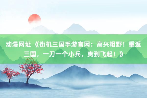 动漫网址 《街机三国手游官网:高兴粗野!重返三国,一刀一个小兵,爽到飞起!》
