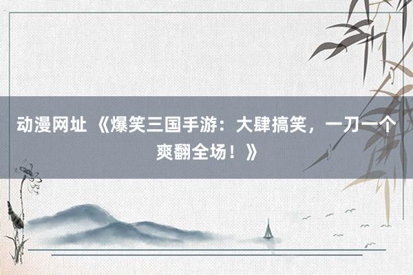 动漫网址 《爆笑三国手游：大肆搞笑，一刀一个爽翻全场！》