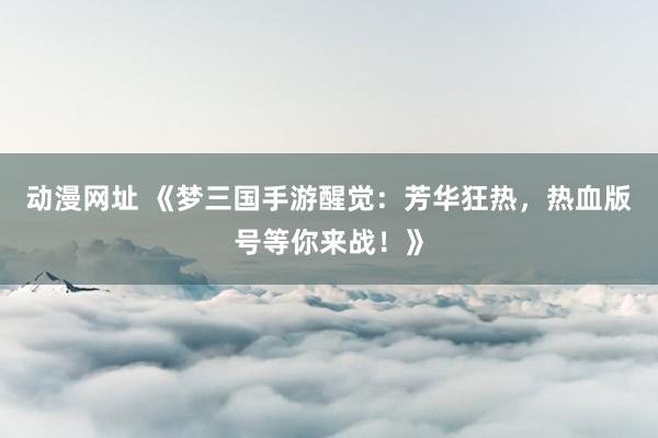 动漫网址 《梦三国手游醒觉:芳华狂热,热血版号等你来战!》