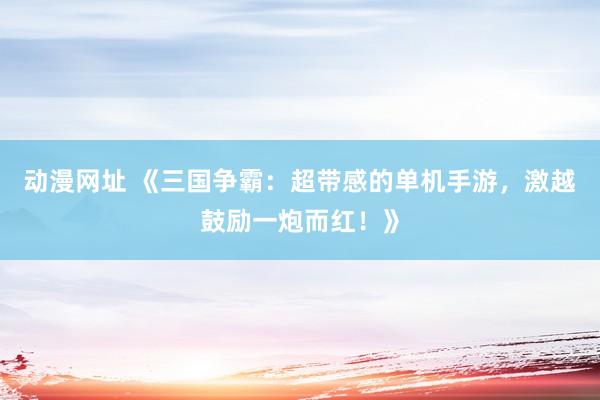 动漫网址 《三国争霸:超带感的单机手游,激越鼓励一炮而红!》