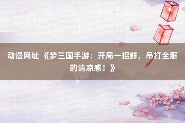 动漫网址 《梦三国手游：开局一招鲜，吊打全服的清凉感！》